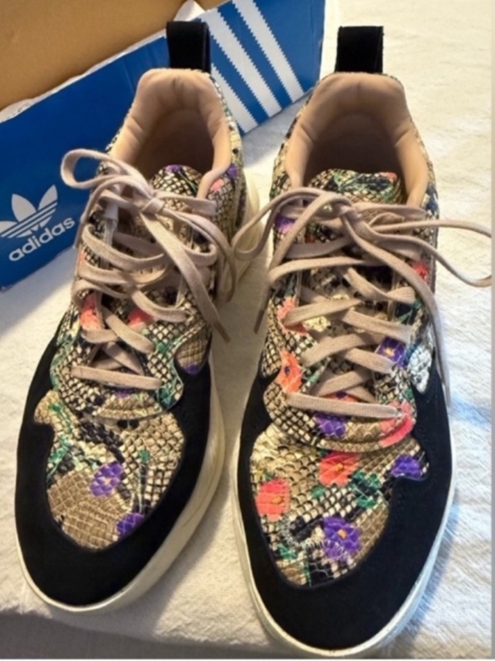 adidas Women’s Multicolor Floral Print Sneakers - Beige & Black